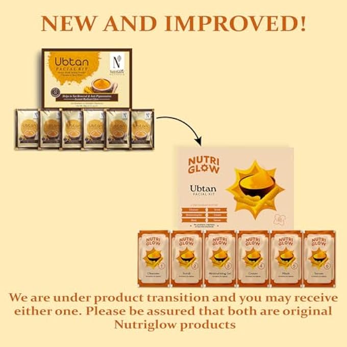 NUTRIGLOW NATURAL'S UBTAN FACIAL KIT FOR GLOWING SKIN, TAN REMOVAL WITH HALDI & CHANDAN, 60GM - Image 3